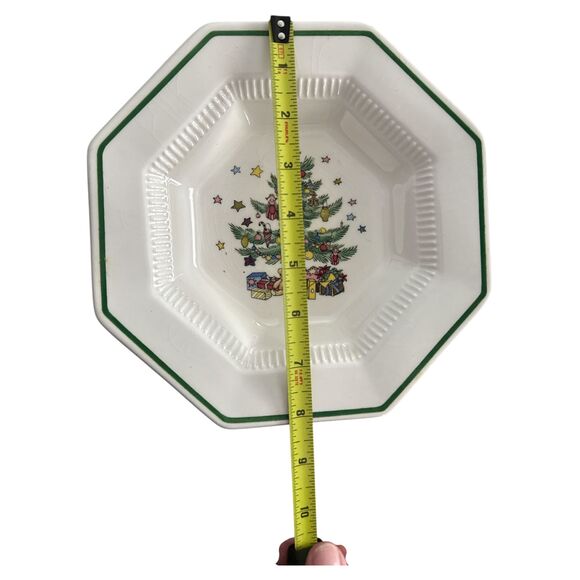 Nikko Christmas Tree Bowls Set of 3 Octagon 7.5" Japan Classic Collection - Picture 4 of 5